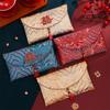 2 Pcs Brocade Embroidery Fabric Wedding Red Envelope Money Pocket Hongbao New Year's Blessing Bag Chinese Spring Festival Bags
