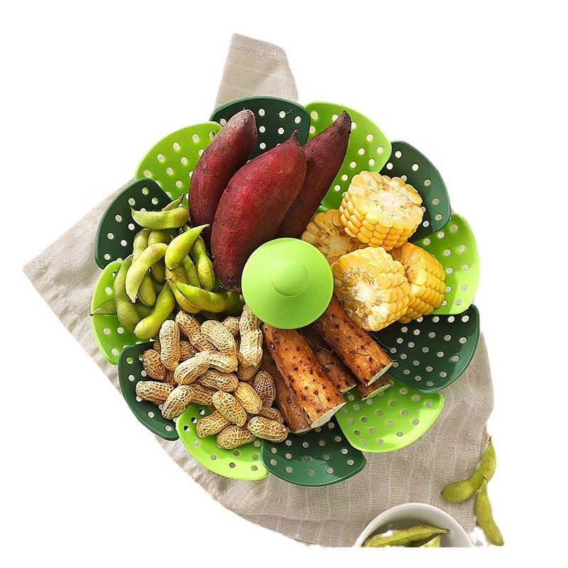 Folding Lotus Steamer Basket - Versatile, Food-Grade Plastic, Available in Various Colors