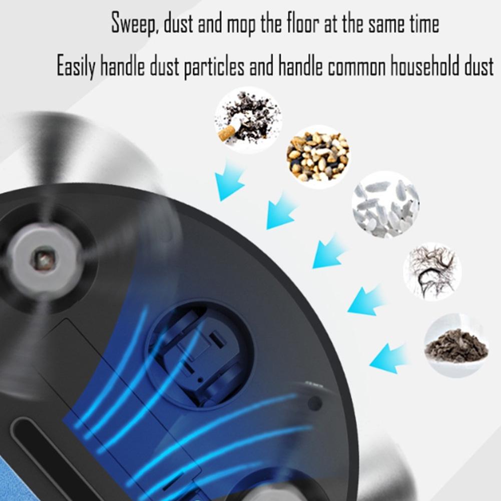 3-in-1 Robot Vacuum Cleaner USB Rechargeable 1000Pa Suction Robotic Vacuum and Mop Combo for Home Floor Washing Carpet Pet Hair