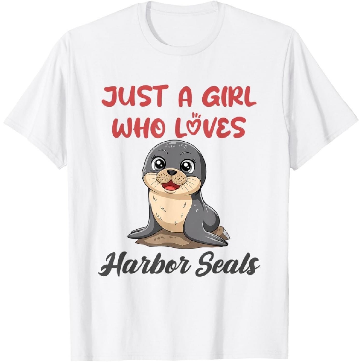 Harbor Seal Lover Women Girls T-Shirt XXXXXL белый