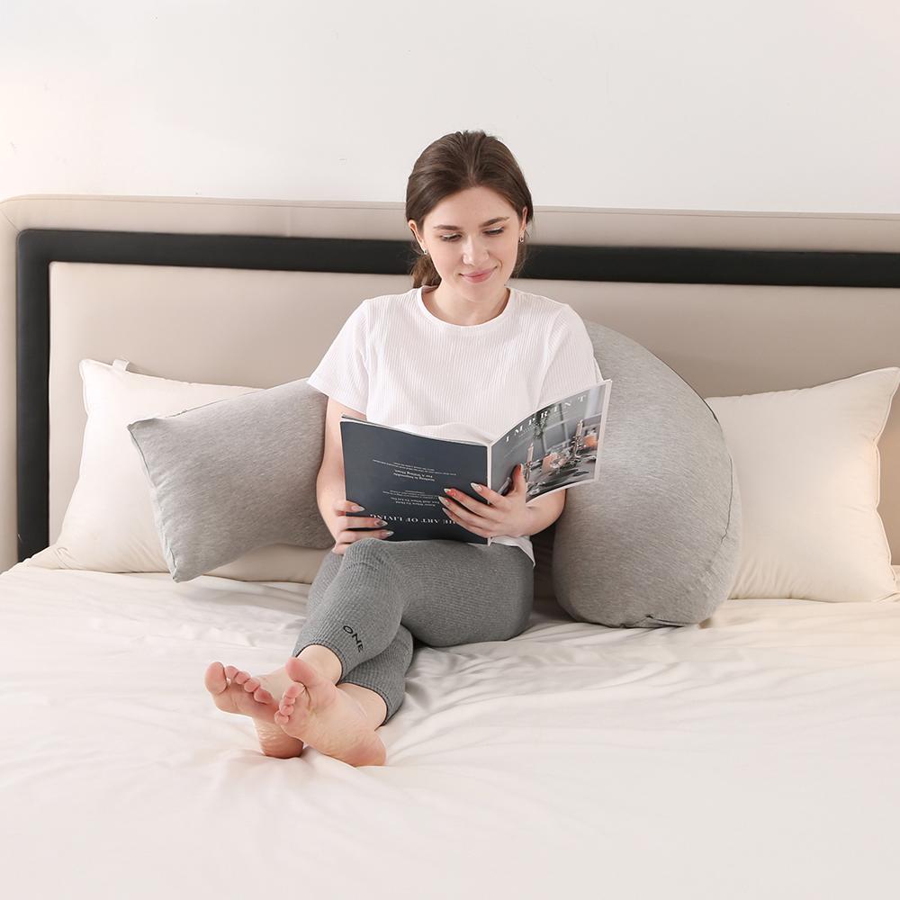 1.8KG Cotton J-shaped Pillow for Pregnant Women Sleeping Pillow Care for Pregnancy Breastfeeding Pillow for Pregnant