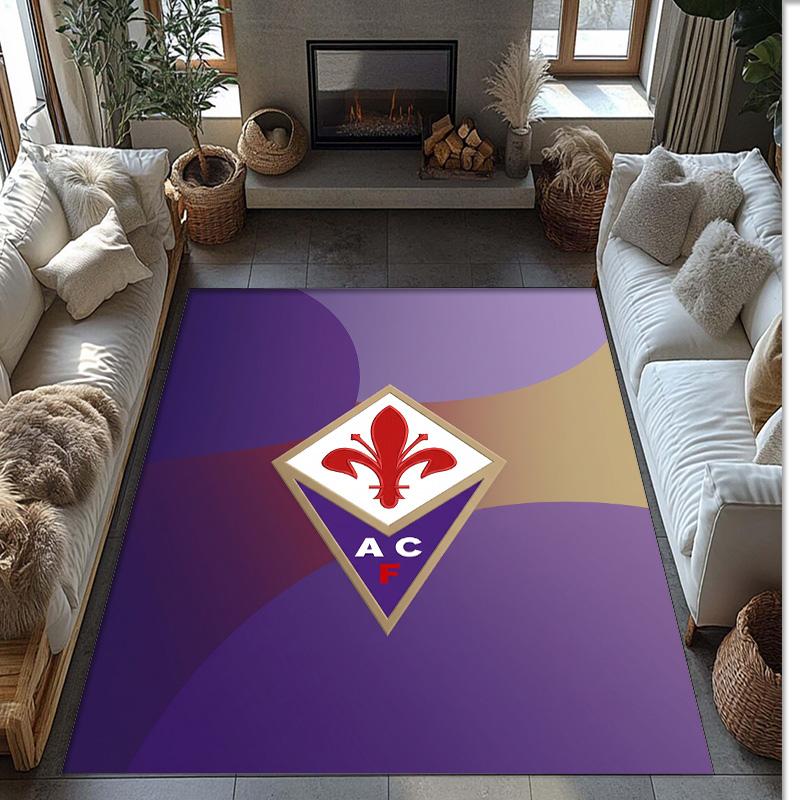 Fiorentina FC Soccer Football Pattern Soft Area Rug Non Slip Indoor Floor Carpet Sports Decor Mat for Bedroom