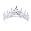 כתר לנשים משובץ אבני קריסטל נוצצות נזר כלה התאמה בטוחה קל משקל כתר נסיכה עם קצוות מעוקלים סיכות אביזרי שיער