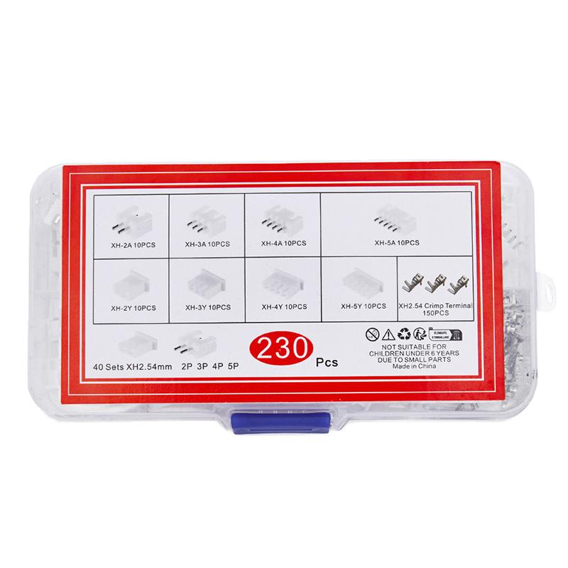 230Pcs Xh2.54 Ph2.0 2P 3P 4P 5 Pin 2.54Mm 2.0Mm Pitch Terminal Kit Jst Connector Wire Connectors Adaptor Box Packing