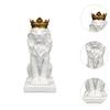 Lion Crowned Statue Table Decoration Handmade Desk Resin Ornament 14.5cm Tall for Wine Cabinet and Home Decoration
