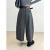 Nan Yu's Autumn Fashion: High-Waisted Scimitar Arc Draped Nine-Point Pants for Women
