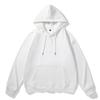 Pure Cotton Hooded Sweatshirt Men's Solid Color Loose Large Size Casual Sports Plus Velvet Thickened Sweatshirt Hooded Pullover