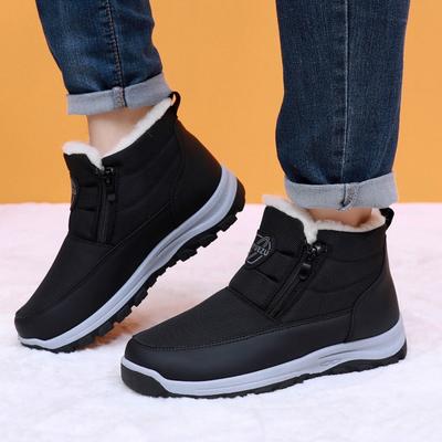 Herren Peking Stil Winterschuhe, Rutschfeste Schneestiefel mit Kunstfellfutter, Warme Bequeme Baumwollgepolsterte Stoffschuhe für Herren