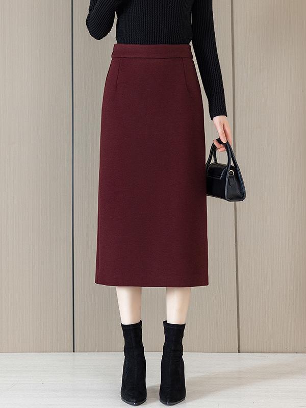 Women's High Waist Loose Midi A-line Skirt - Fashionable & Slimming, 2025 Autumn/Winter Collection