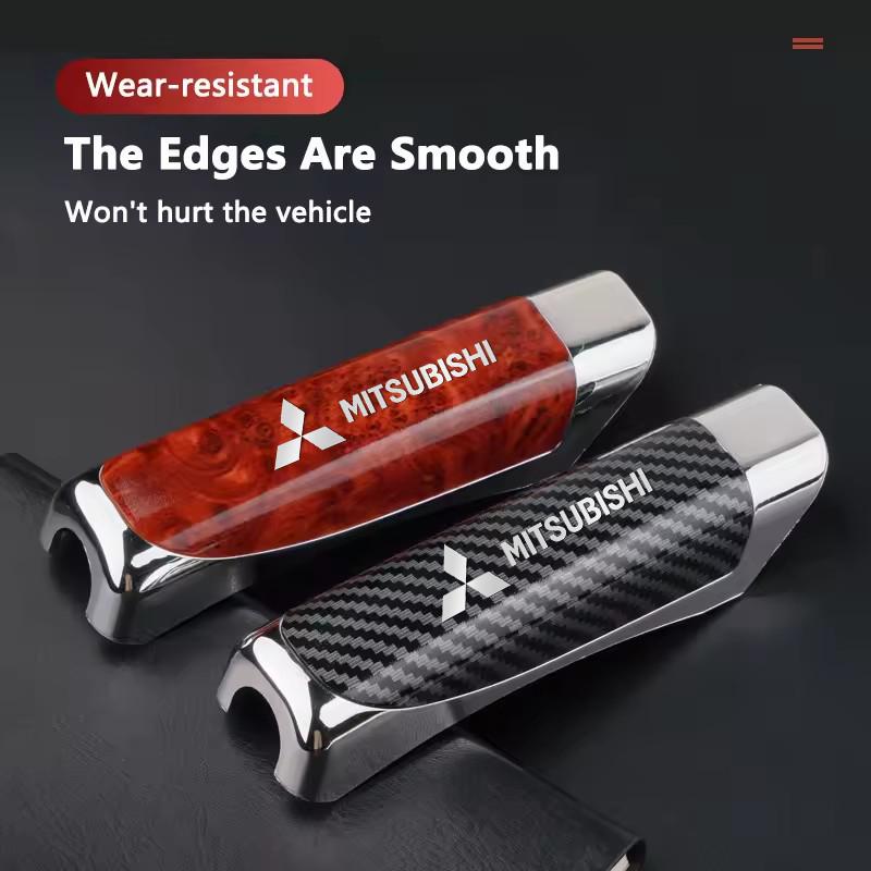 ABS Car Logo Handbrake Grip Protector Cover for Mitsubishi Ralliart Logo ASX Pajero Outlander Lancer L200 Eclipse Decoration