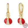 Luminous Shell Women Earrings Original 925 Sterling Silver Pave CZ Star Moon Hoop Earrings Engagement Wedding Jewelry
