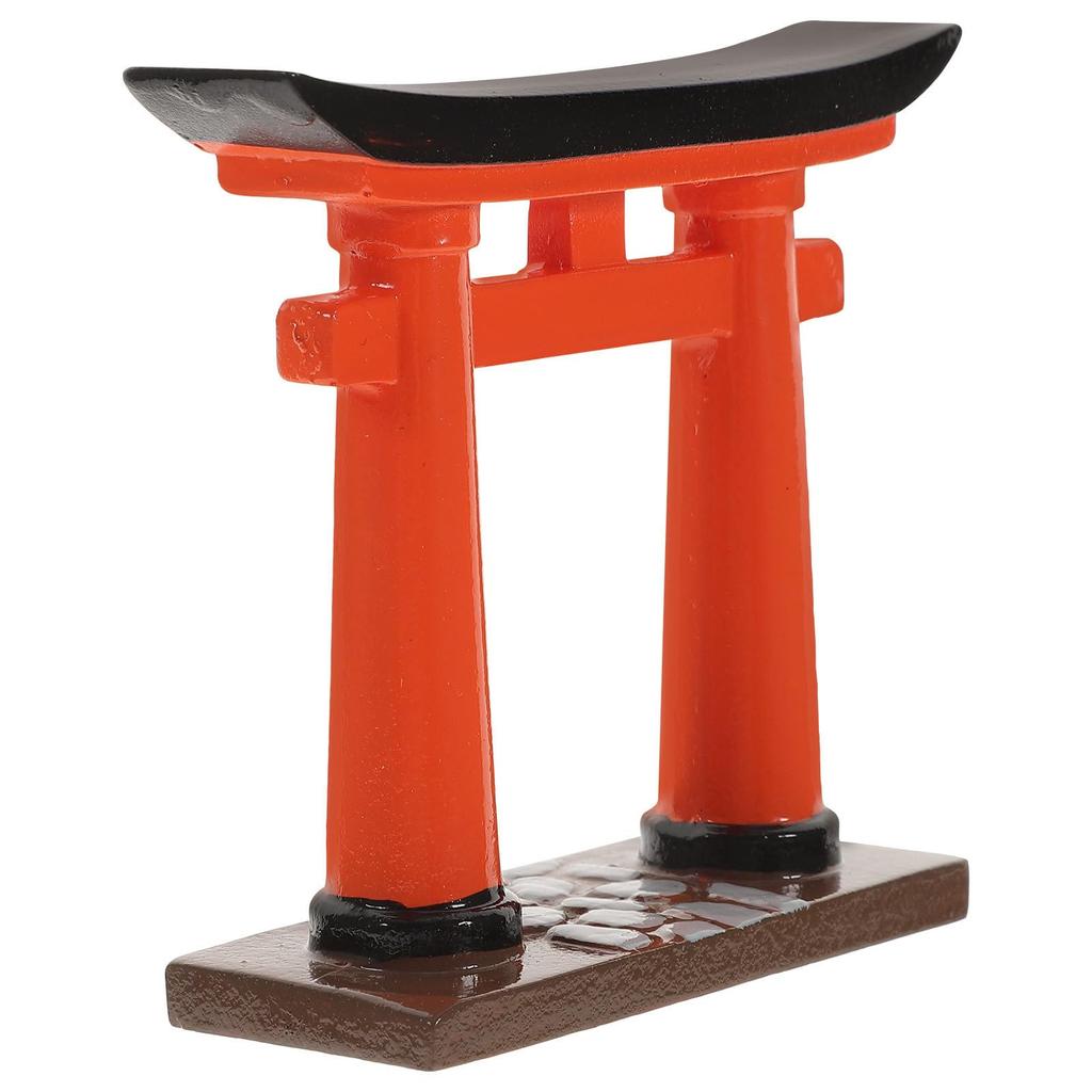 NOLITOY Miniature Torii Gate Shrine Model for Home Aquarium and 9x2x8cm Decor, Accessories, Ornament, Resin, Red,