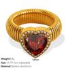 Fashion Zircon Heart Ring Vintage Women's Jewelry Aesthetic Luxury Texture Ring  Ladies