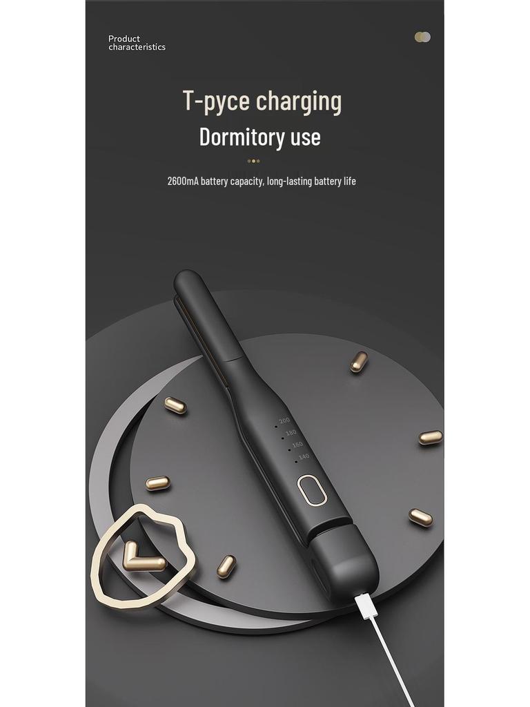 Men's Dual-Use Hair Straightener and Curler - Mini Splint for Fluffy Perm Styles