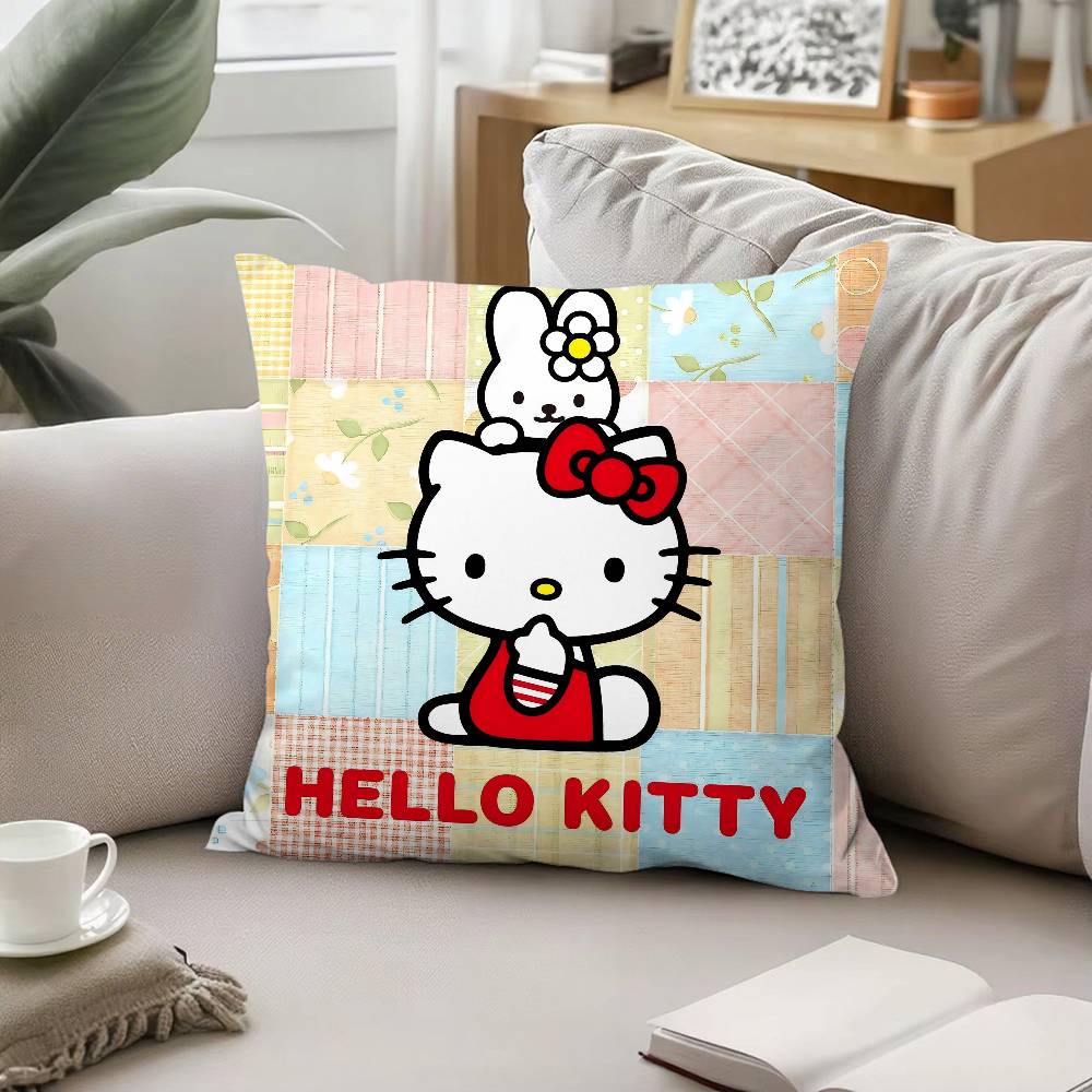 HelloS-K-Kitty Pillow Case Pattern Printed Pillowcase For Living Room Sofa Cushion Cover & Bedroom Decor