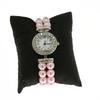 Japanese & Korean Style Pearl Rhinestone Heart Bracelet Watch - Women's Quartz Watch