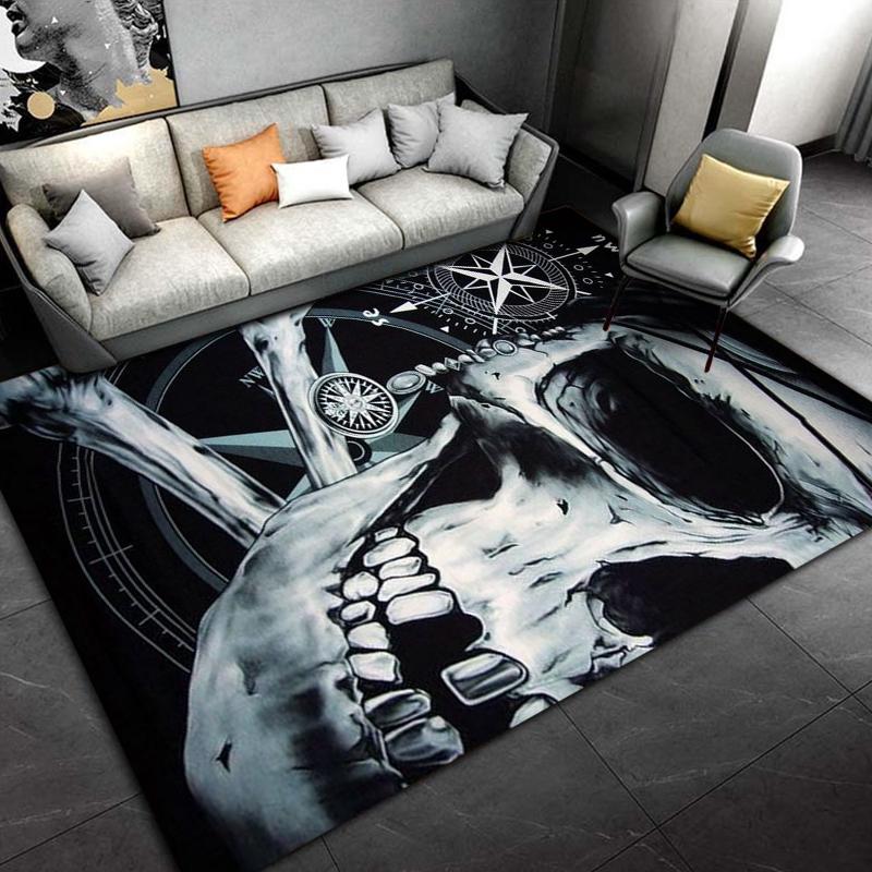 Skeleton Sea Pirate Pattern Rug Carpet for Living Room Bathroom Mat Creative Doormat Carpet for Bedroom Home Decor Play Mats