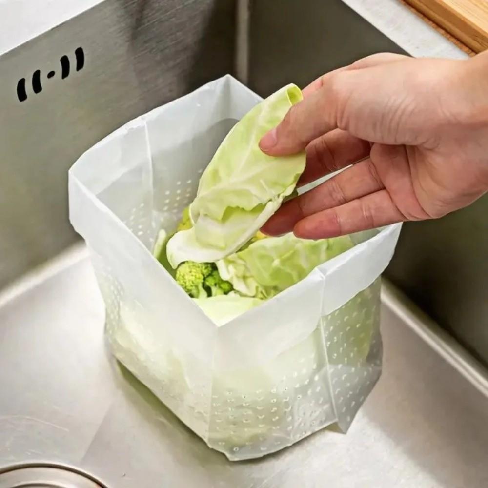 30/60/90PCS Anti-Clogging Disposable Waste Bag Stand-Up Design Sink Strainer Bag  Kitchen