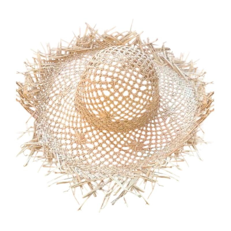 

Creative Wide Brims Cut Out Straw Hat For Women and Girls Ergonomic Beachwear With Tassels Detail Fashion Photo Props 1