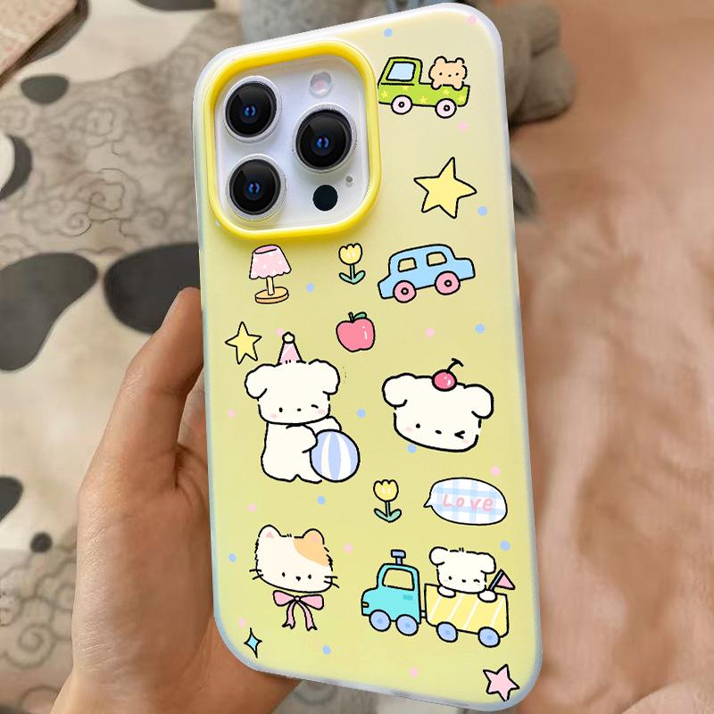 Puppy Paradise Jelly Hard Case for iPhone 16/17, 17 Pro Max - Large Hole Design