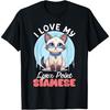 Siamese Cat I LOVE MY LYNX POINT SIAMESE Cat Mommy Vintage T-Shirt