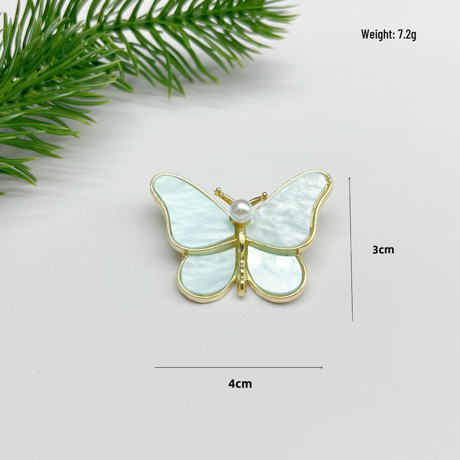 Elegant Rhinestone Butterfly Brooch - French Retro Flutter Pin for Formal Dress Collar озеро синий