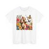 Unisex Adult T Shirt Cocker Spaniel Dog Garden Art Butterfly Nature Gift Fashion