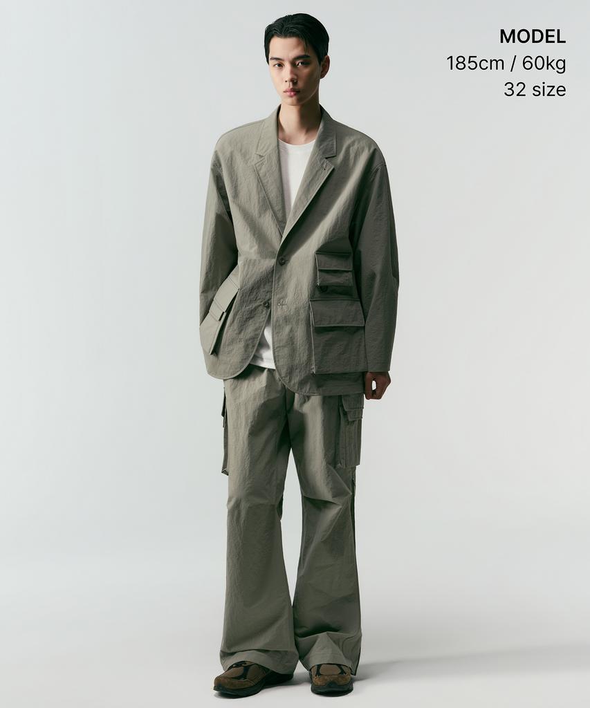 MUSINSA STANDARD [City Leisure] Side Zipper Cargo Pants [Light Khaki Grey]