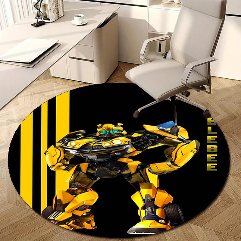1pc Bumblebee2 Design Printed Area Round Carpet for Bedroom Living Room Home Decor Rugs Mat Non Slip Mat Rug for Bedside