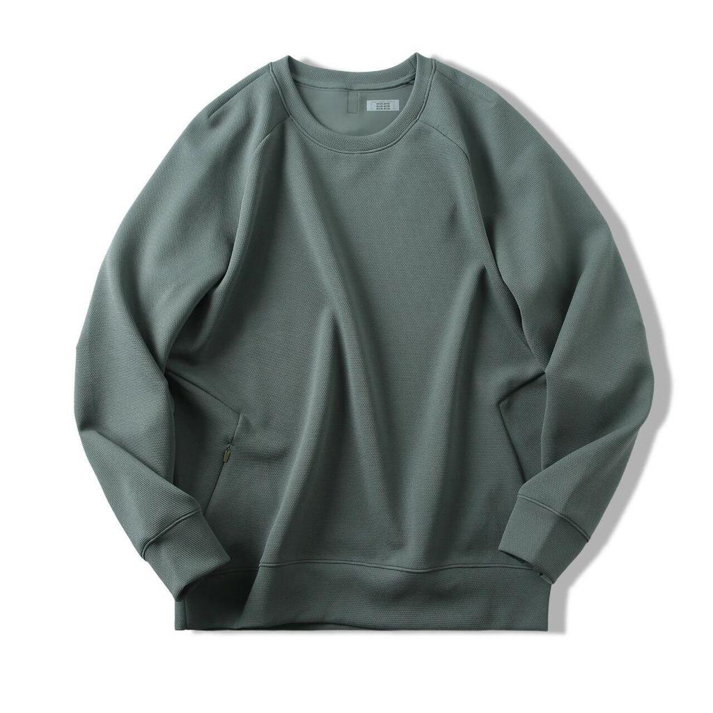Tengu Family Men's Casual Knit Round Neck Long Sleeve Hoodie