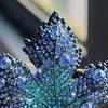 Festive Leaf Pin 1/3Pcs Maple Brooch Colored Rhinestone Enamel Thanksgiving