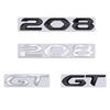 For  208 GT Car 3D Metal Letters Logo Badge Decals Sticker Car Auto Rear Trunk Alphabet Emblem Styling Stickers