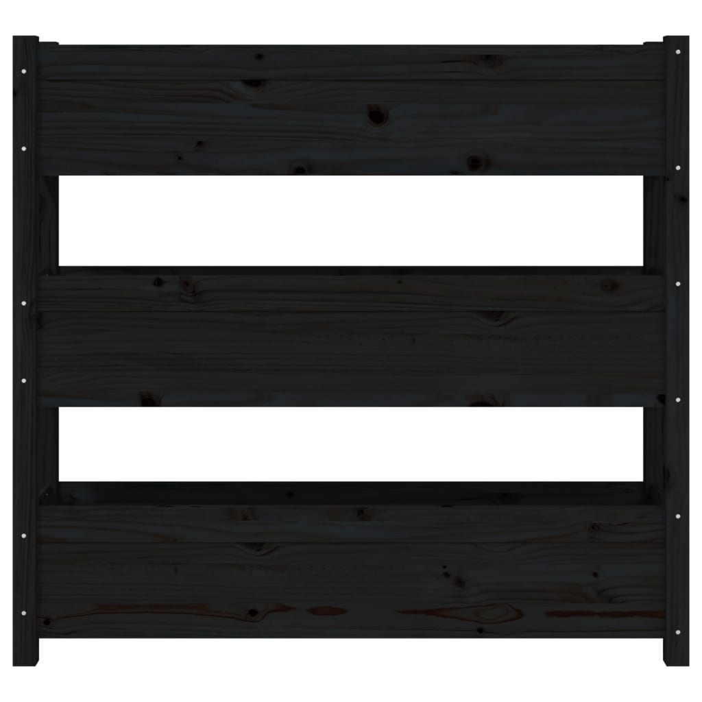 Plant Box Black 112 X 25 X 104.5 Cm Solid Pine Wood