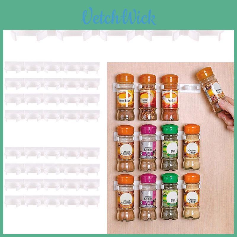 4pcs N Clip Store Home Kitchen Stick Spice Wall Rack Storage Organizer Grippe