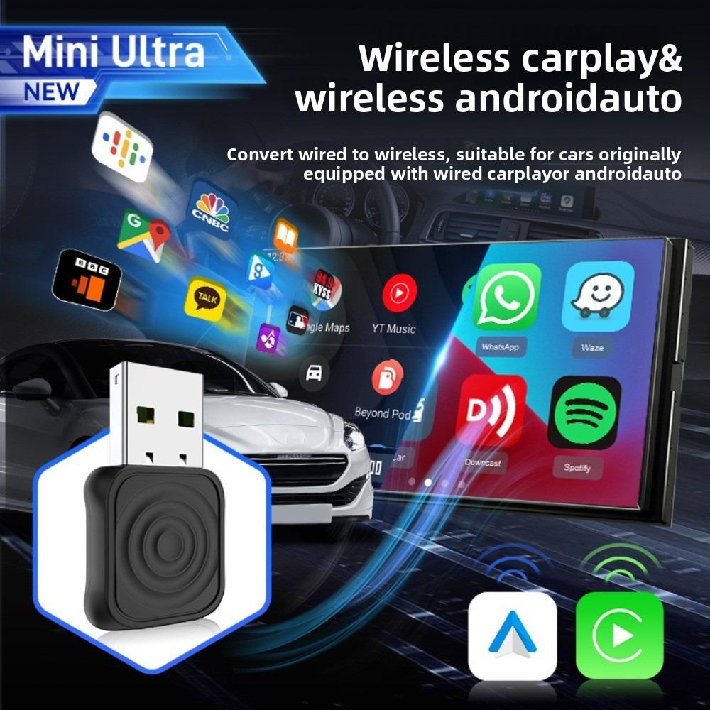 Wireless CarPlay Adapter Box Convert Wired to Wireless for iPhone Android Auto Car Stereo