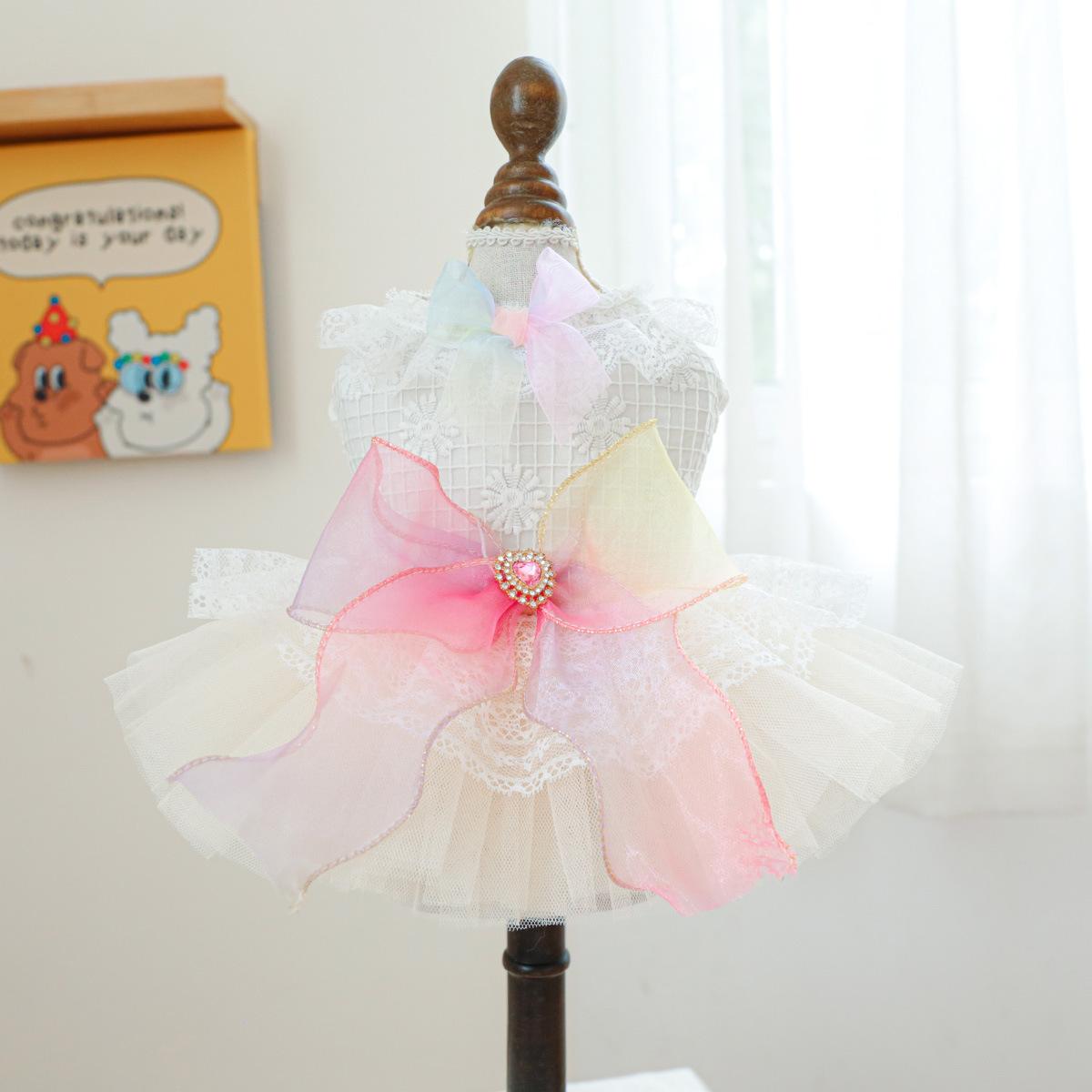 

Домашний питомец Круг Собака Кошка Одежда Новое Милое Платье Принцессы Пушистое Мисс Коко Свадебное Платье Платье XL-Bust 54 Length 40cm About 14-9kg