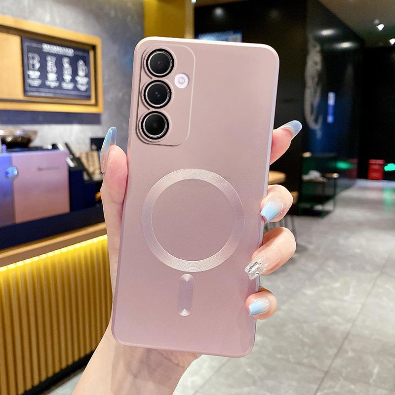 Applicable To Samsung A57 Mobile Phone Case MagSafe Magnetic Suction A37 All-inclusive A17 Metallic Paint A07 Anti-drop A56 Protective Case