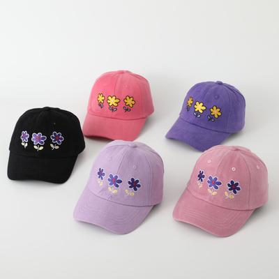 JYL DIY Floral Kids Cap Girls Embroidered Sun Hat Cotton