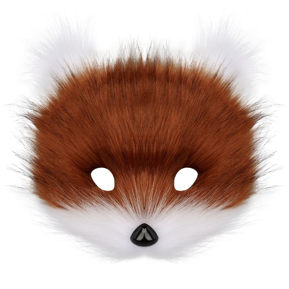 Handmade Halloween Fox Costume: Mask, Gloves & Plush Tail