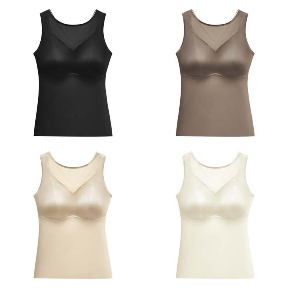 Non Trace Satin Corset Deep V-neck Crop Tops Elegant Suspender Vest  Daily
