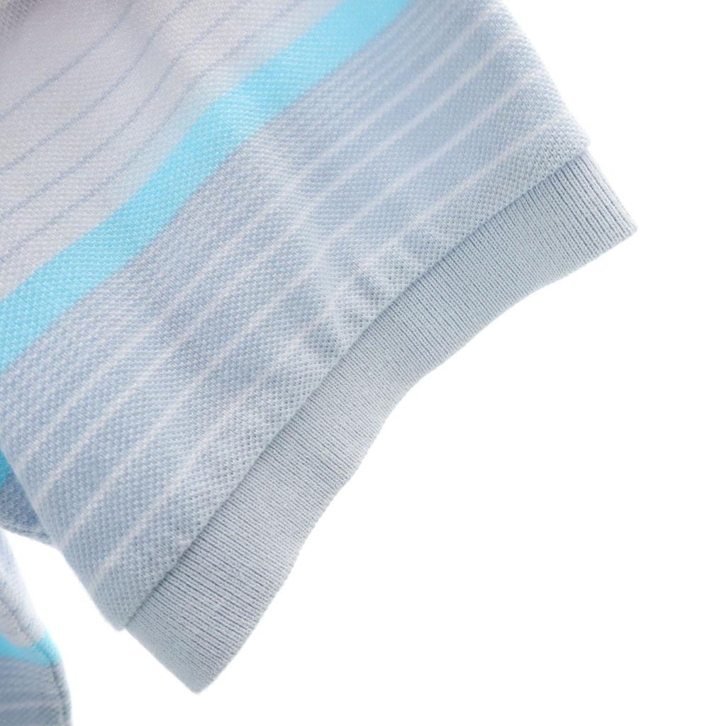 Lacoste Hergestellt in Japan Streifenmuster Kurzarm Poloshirt 5 Blau Herren Gebraucht