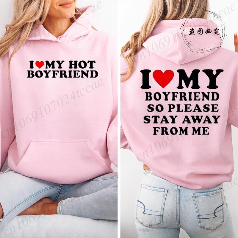 Vintage Funny I Love My Hot Girlfriend Boyfriend Zip Up Hoodies Couple Graphic Sweatshirts Men Boyfriends Casual Sportwear Shirt