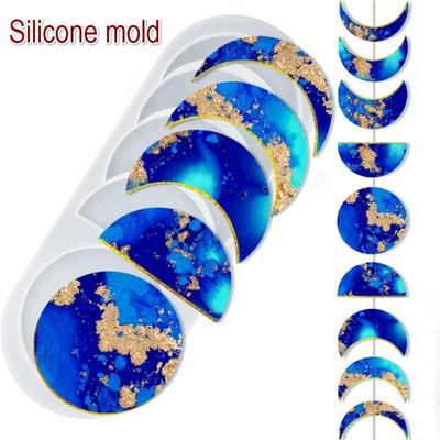Stampi in Resina Fasi Lunari Stampi in Silicone Mezzaluna Stampi Epossidici Luna Piena Stampi Luna Giovane per Artigianato in Resina Fai da Te Realizzazione Decorazione