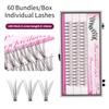 60 Bündel/Box 10D 0,1 mm Wimpernverlängerung Einzelwimpern Natürlicher Stil Einzelwimpern Handgefertigte Wimpernbündel
