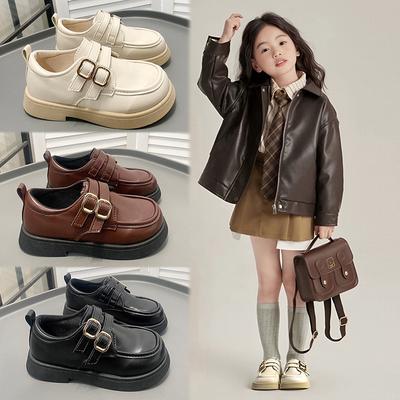 New Korean Style Girls' Comfortable Soft-soled Leather Shoes for Spring and Autumn