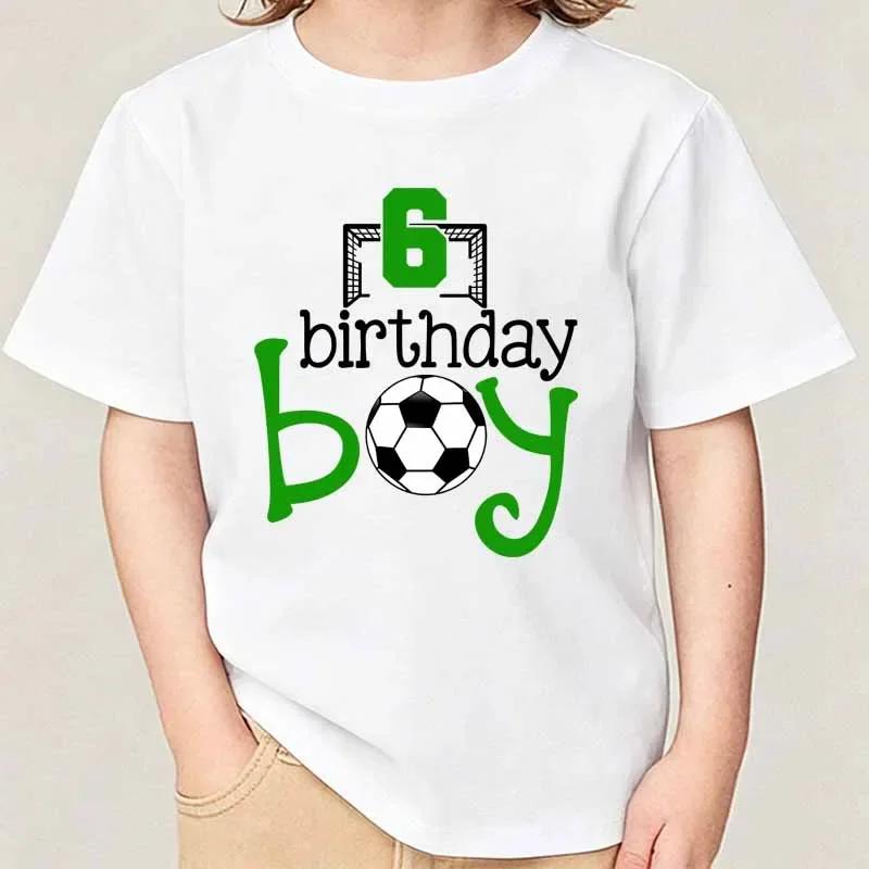 29Y Football Birthday Print Kids White Short Sleeve Tshirt Summer Casual Comfortable Tops Crew Neck Cotton Children Tees