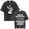 Tate McRae Graphic T Shirt Washed Black Y2K Streetwear Unisex Tee S-XXL