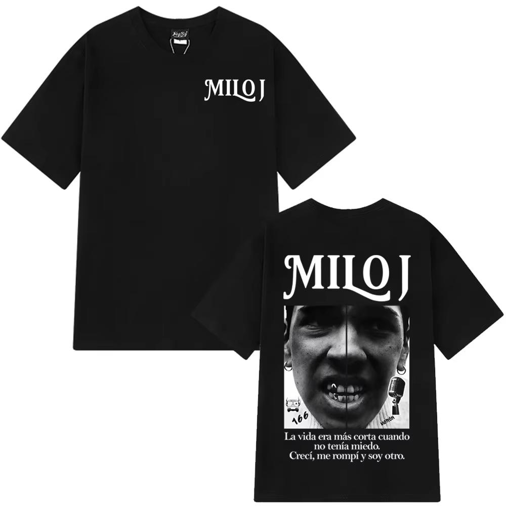 

Rapper Milo . J Vintage Graphic T-shirts Men Women Fashion Hip-hop T-shirt Short-sleeved Loose Casual Cotton T-shirts Streetw... S