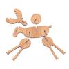 Puzzle Craft Christmas Decoration Party Decor Xmas Tree Deer Ornaments Wooden Elk Hanging Pendants