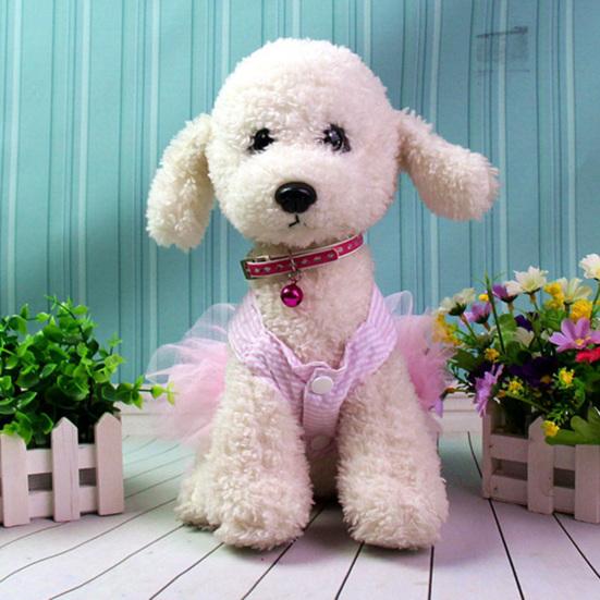 Spring Summer Fashionable Cotton Stripped Pattern Dogs Strap Dress Pet Clothes